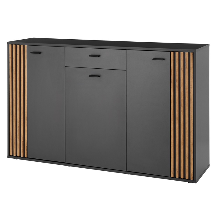 Komoda  DUBLIN 3 antracitová/dub evoke 1