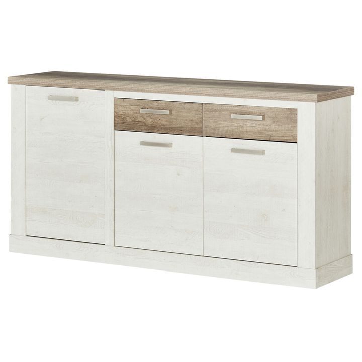 Komoda DURO 2 pínia biela/dub antik 1