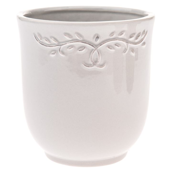 Keramický obal na kvetináč DWAYNE sivá, priemer 14 cm 1