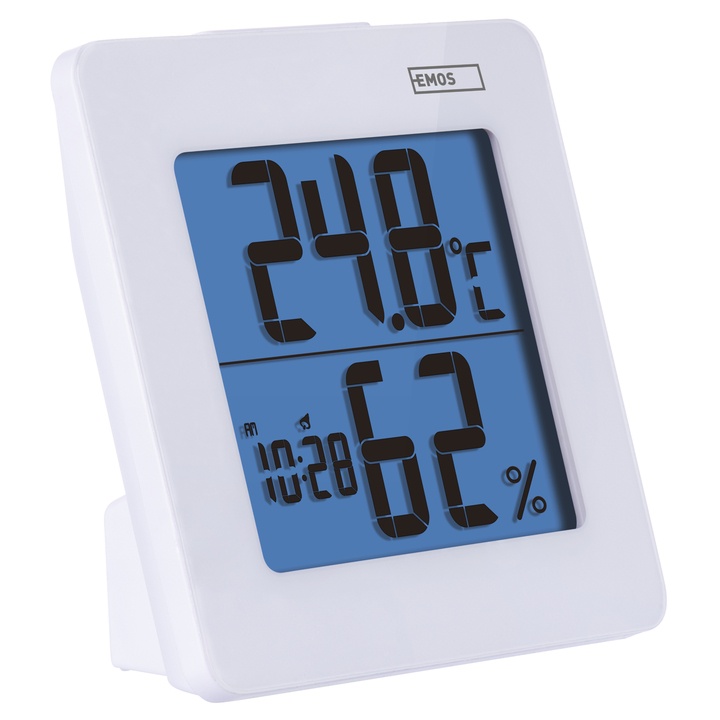 Digitálny teplomer s hodinami E0114 biela 1