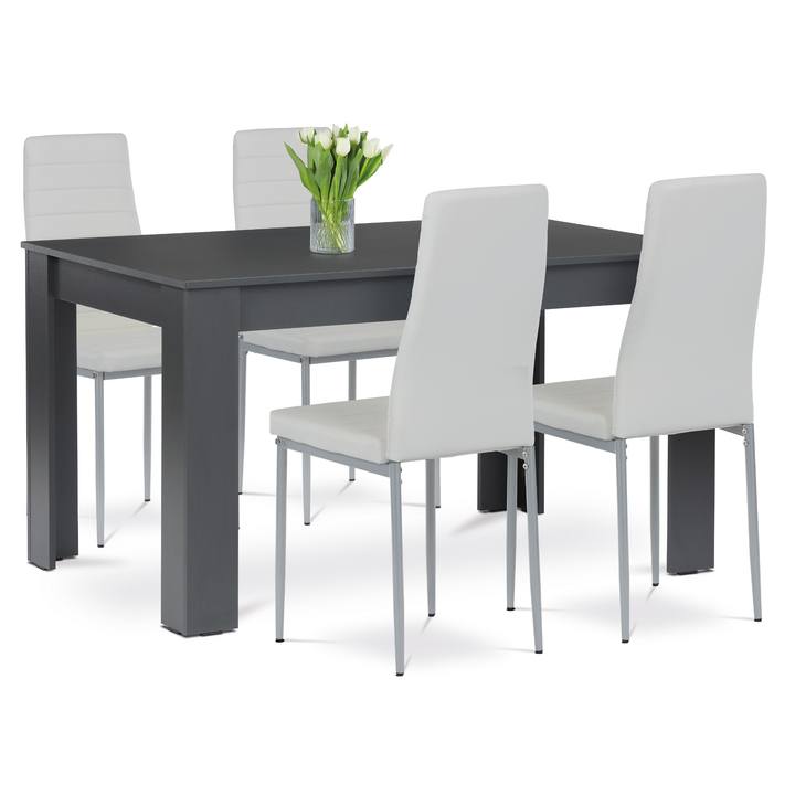 Jedálenská zostava EDGAR II antracitová/biela/sivá 1