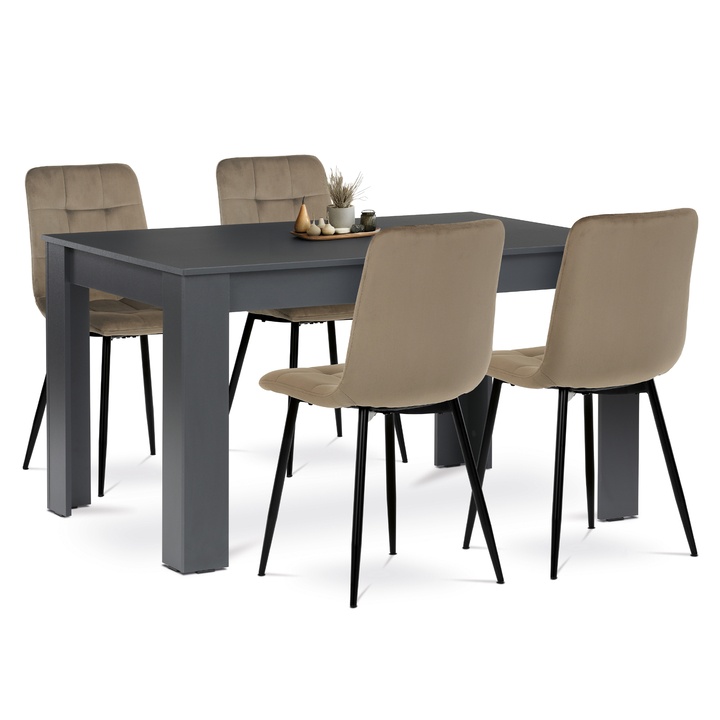 Jedálenská zostava EDGAR antracitová/krémová/čierna 1