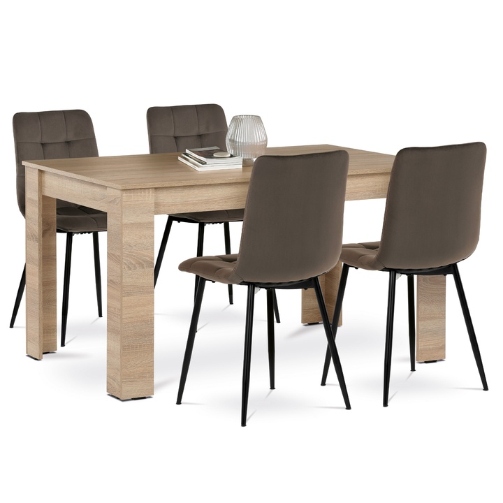Jedálenská zostava EDGAR dub sonoma/hnedá/čierna 1