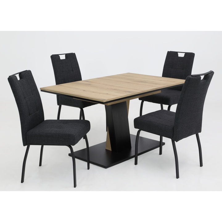 Jedálenská zostava EDNA dub evoke/antracitová 1