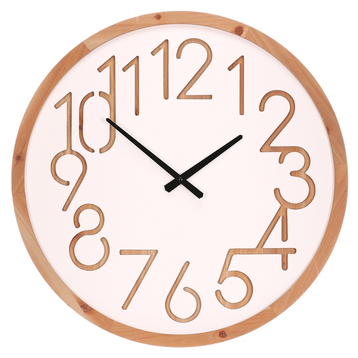 Nástenné hodiny EDWARDS biela/prírodná, ⌀ 60 cm 1