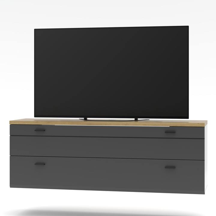Závesná TV komoda ELA 1 grafitová/dub artisan 1