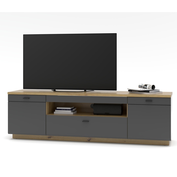 TV komoda ELA 2 grafitová/dub artisan 1