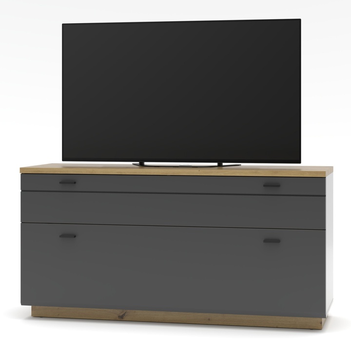 TV komoda ELA 3 grafitová/dub artisan 1