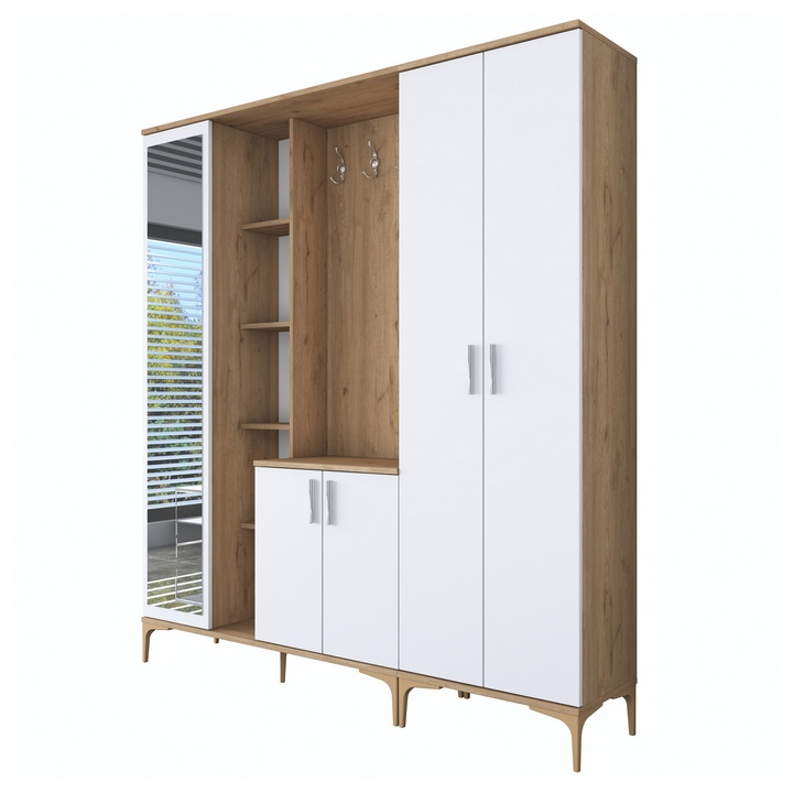 Predsieňová zostava ELA 9 orech/biela 1