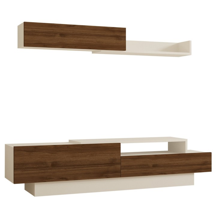 Obývacia stena ELDA biela/orech 1
