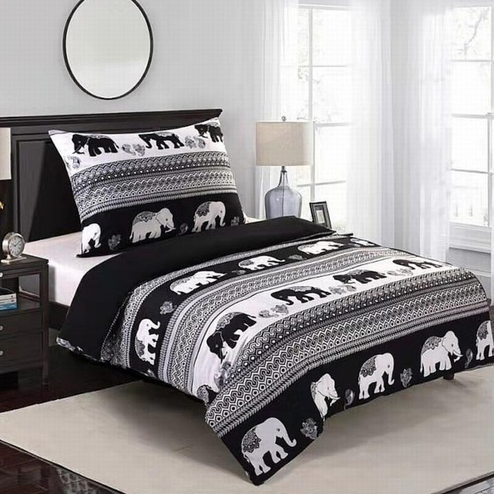 Posteľná bielizeň ELEF čierna, 70x90 a 140x200 cm 1