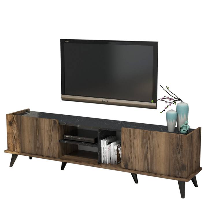 TV stolík ELEGANTE orech/čierna 1