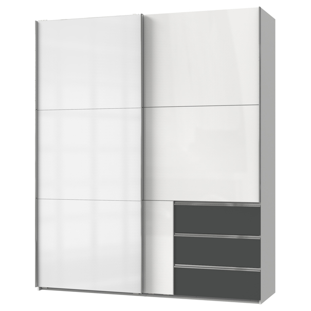 Šatníková skriňa ELIOT biela/grafit, šírka 200 cm 1
