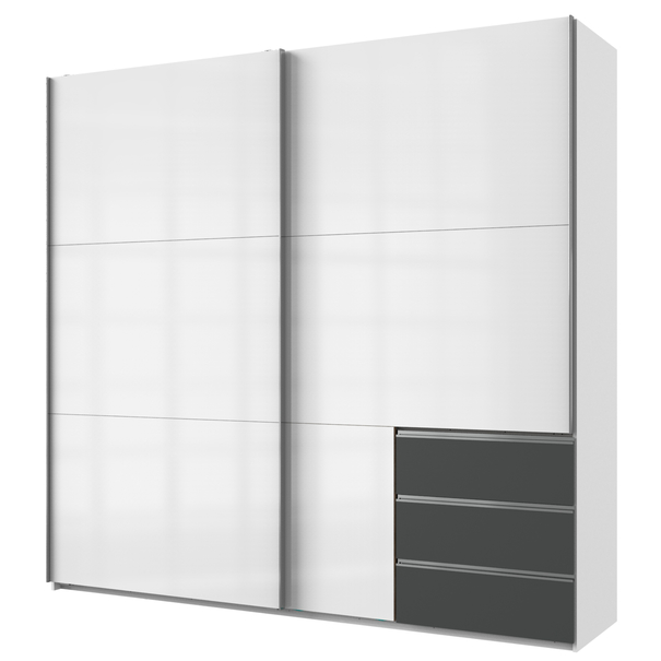Šatníková skriňa ELIOT biela/grafit, šírka 250 cm 1