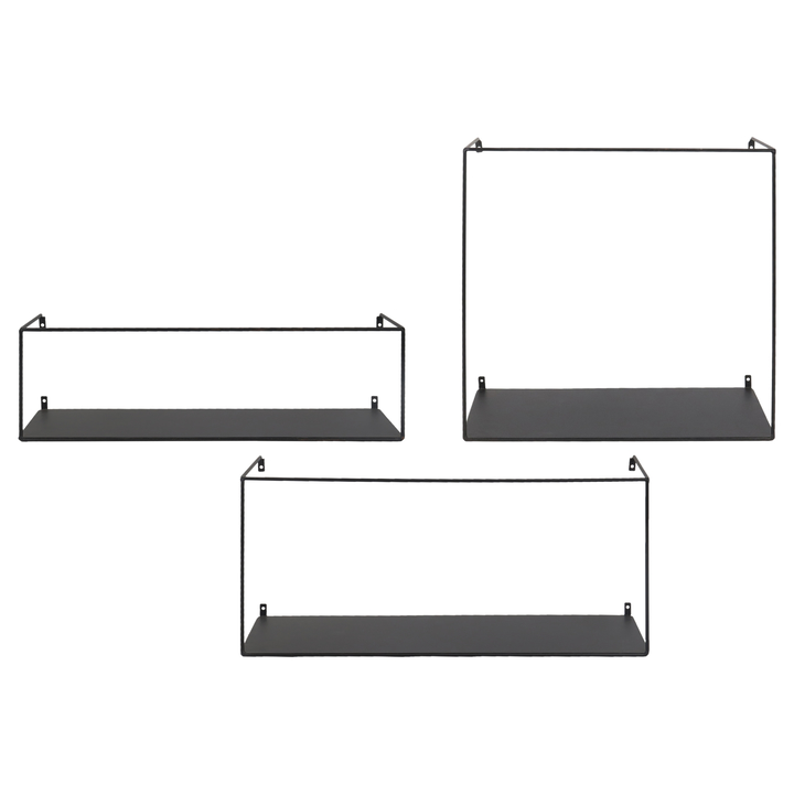 Sada nástenných políc ELMU čierny kov, 3 ks 1