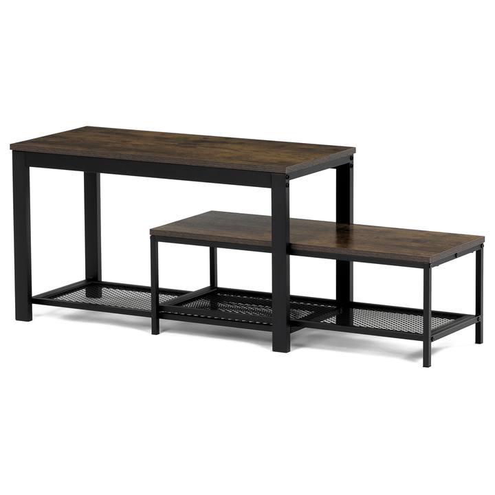 Lavica na topánky ELON čierna/staré drevo 1