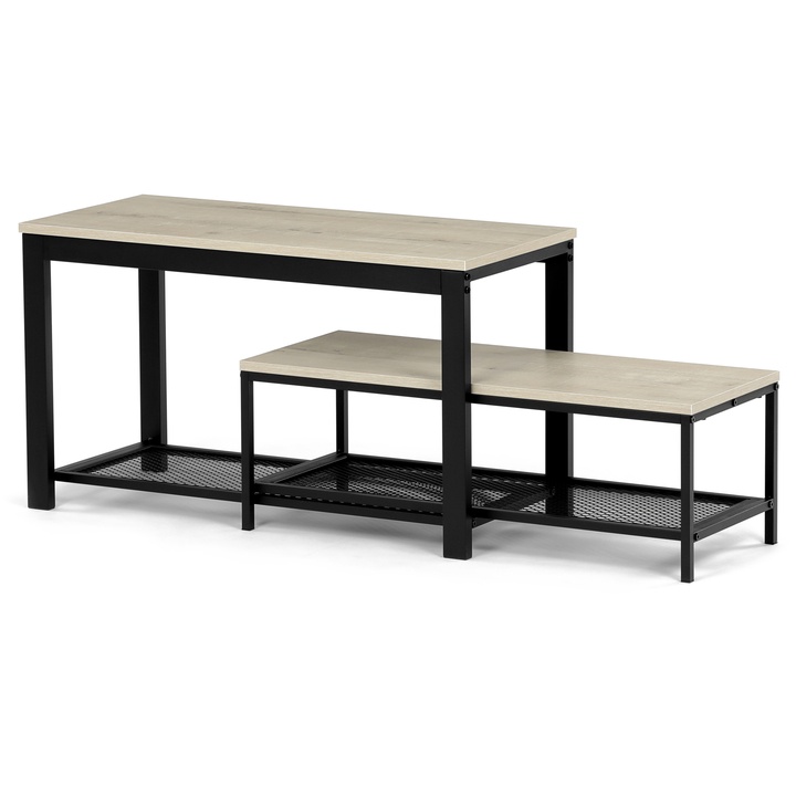 Lavica na topánky ELON čierna/dub sonoma 1