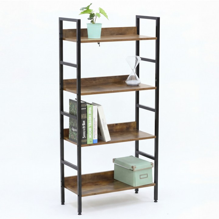 Regál ELVIN 2 staré drevo/čierna 1