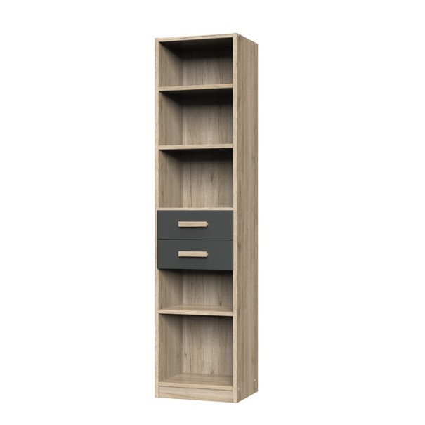 Regál EMPOLI dub sanremo/grafit, šírka 48 cm 1