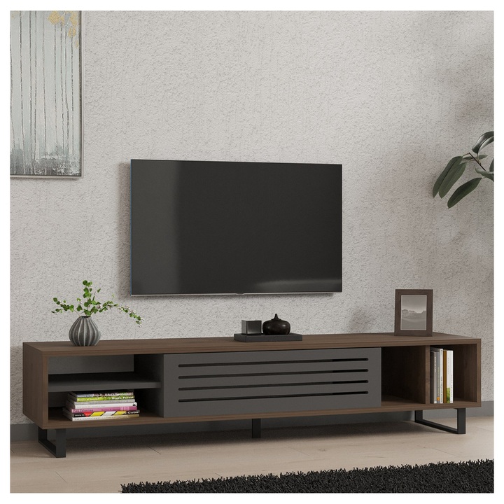 TV komoda ERAY orech/antracitová 1