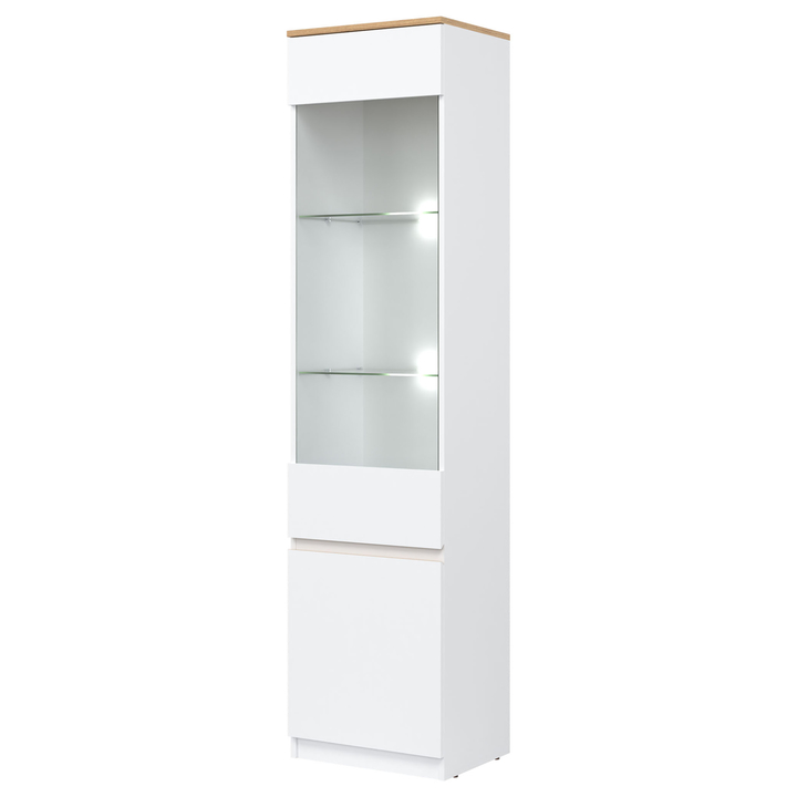 Vitrína ERNIE RM07 II biela/dub evoke 1
