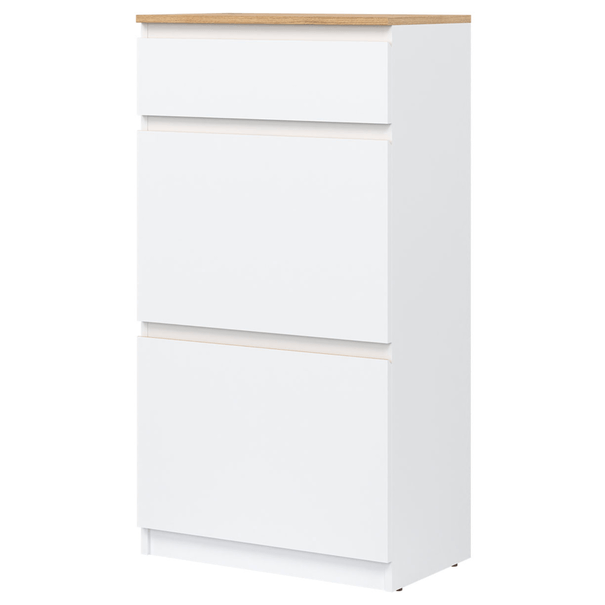 Skrinka na topánky ERNIE RM11 biela/dub evoke 1