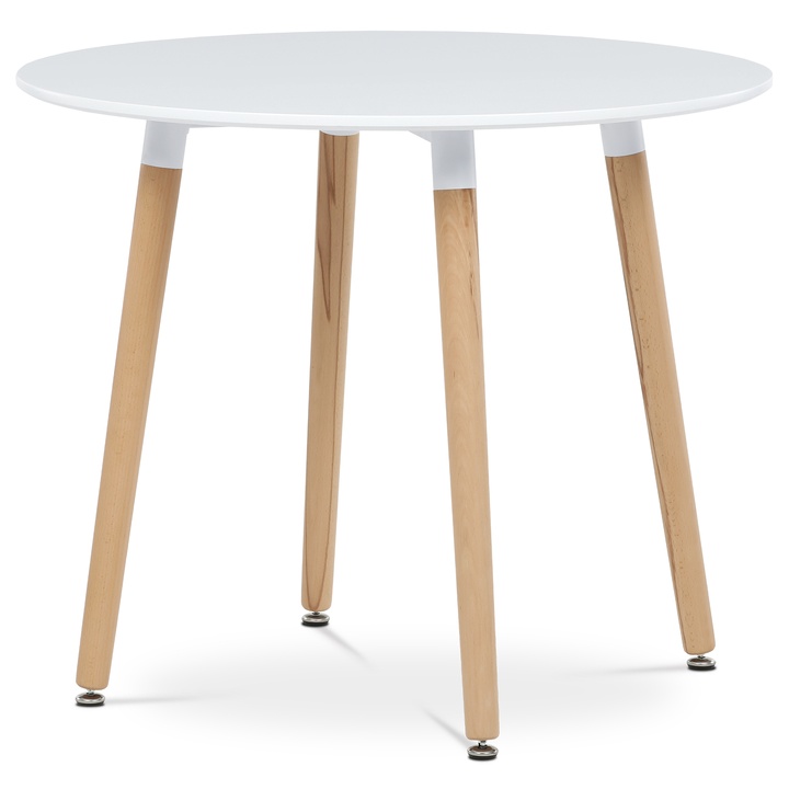 Jedálenský stôl ERVIN prírodná/biela, priemer 90 cm 1