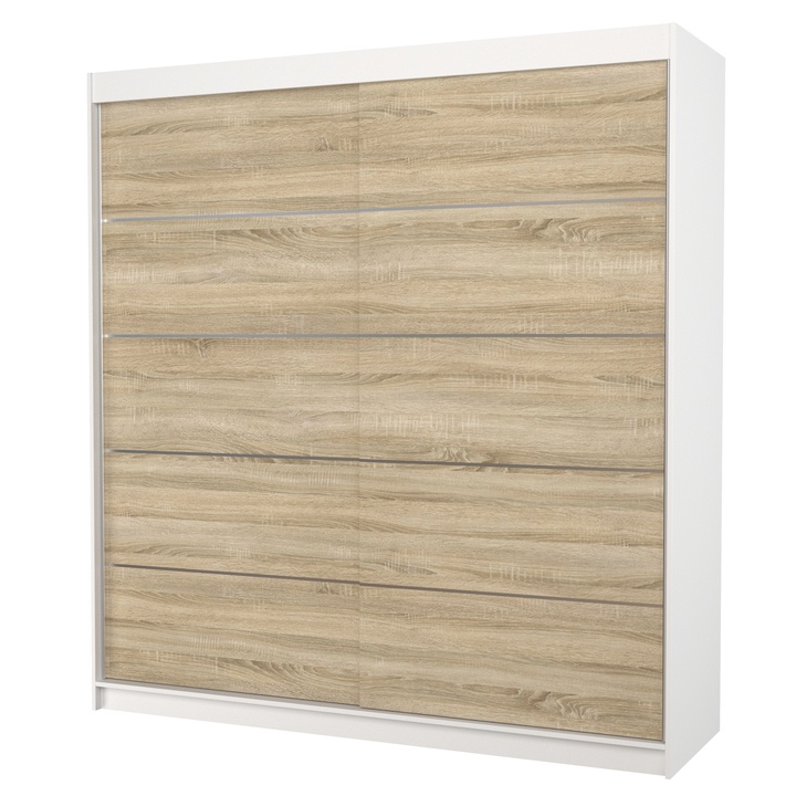 Šatníková skriňa ESMA biela/dub sonoma 1