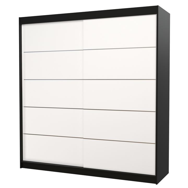 Šatníková skriňa ESMA čierna/biela 1