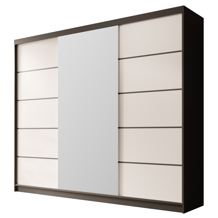 Šatníková skriňa ETELA čierna/biela 1