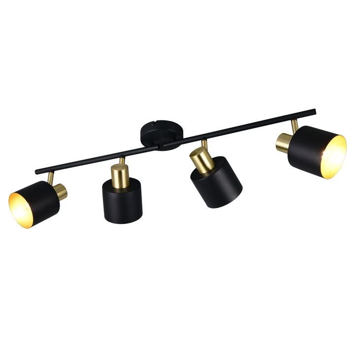 Bodové svietidlo EVA IV čierna/zlatá 1