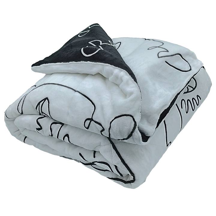 Deka  FACE čierna/biela, 150x200 cm 1