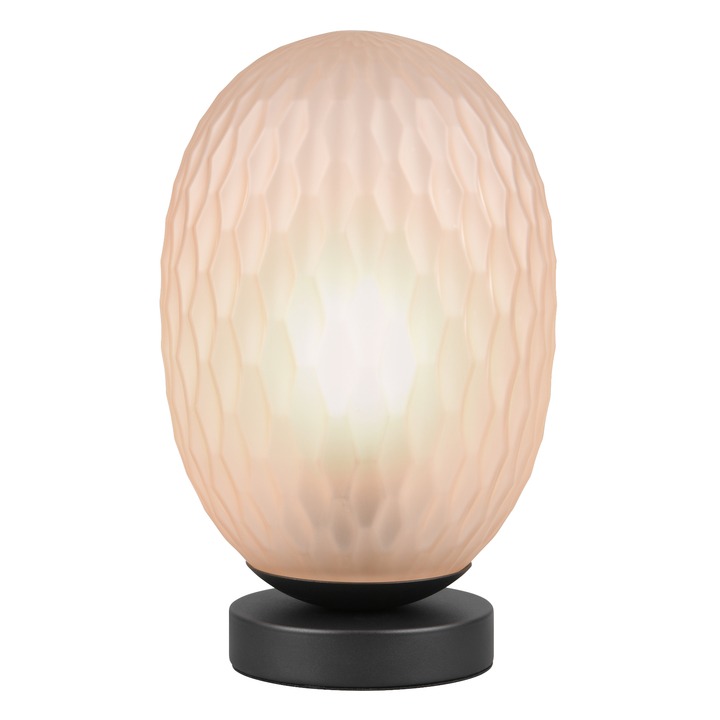 Stolná lampa FACETTE čierna/jantárové sklo 1