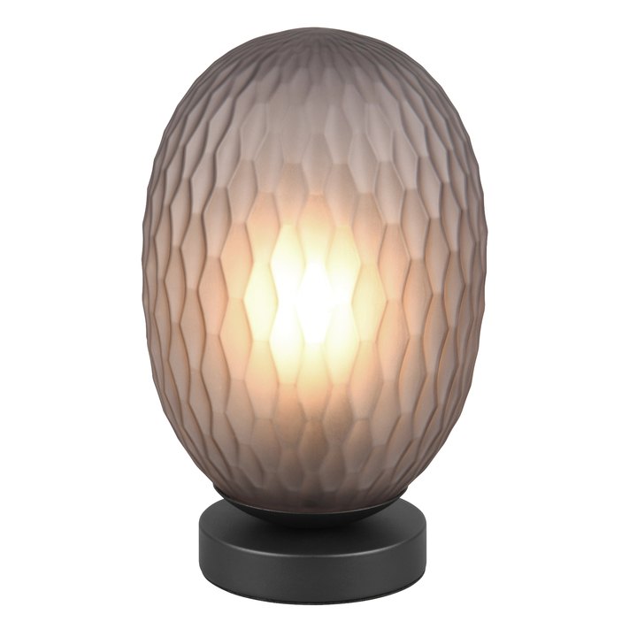 Stolná lampa FACETTE čierna/dymové sklo 1