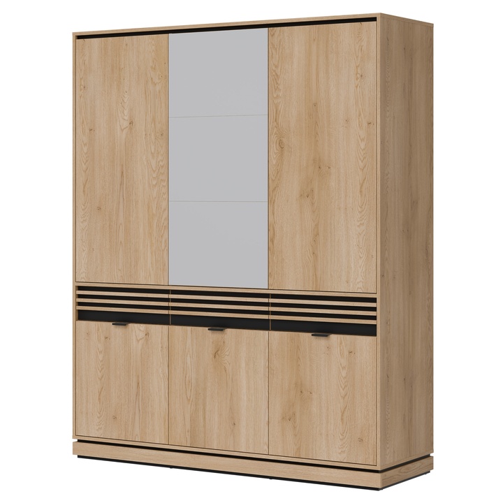 Šatní skriňa FARES FE09 dub creamona torro/čierna 1