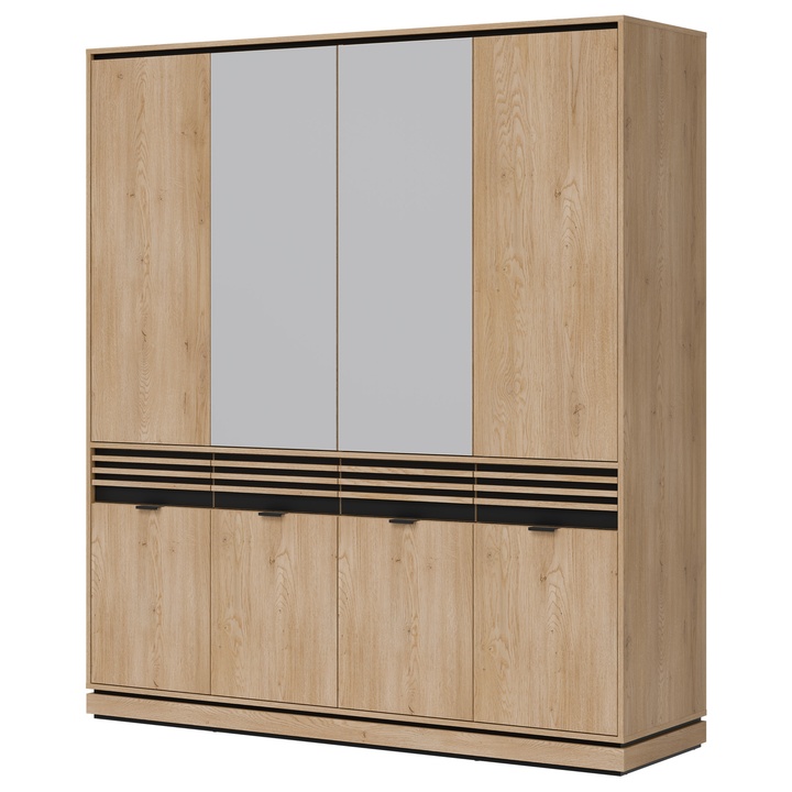 Šatní skriňa FARES FE11 dub creamona torro/čierna 1