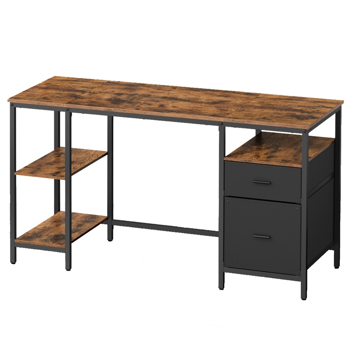 Pracovný stôl FEET hnedá/čierna 1