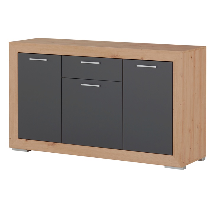 Komoda FERNANDO T13 dub artisan/matná sivá 1