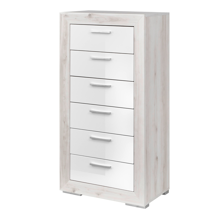 Komoda FERNANDO T19 aurum svetlá/biela vysoký lesk 1