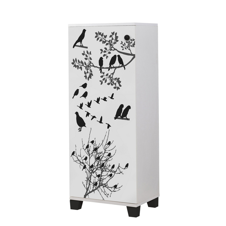 Skrinka na topánky FILINTA 12 biela/čierna 1