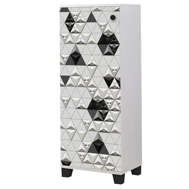 Skrinka na topánky FILINTA biela/čierna 1