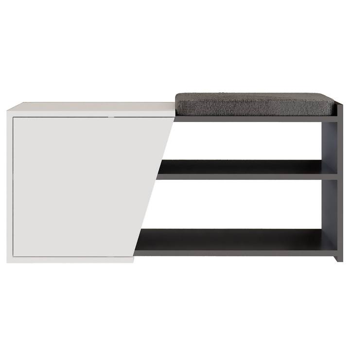 Lavica na topánky FIONA biela/antracitová 1