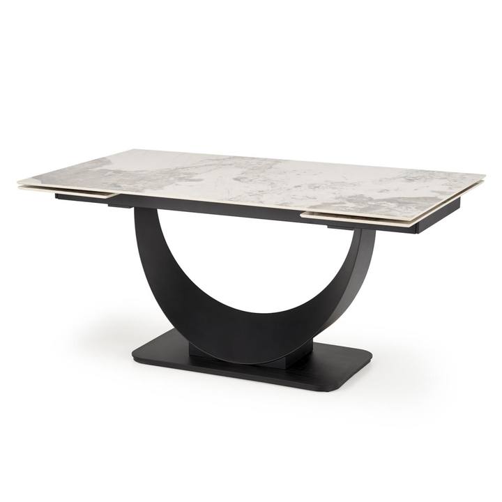 Jedálenský stôl FIRNONDU biely mramor/čierna 1