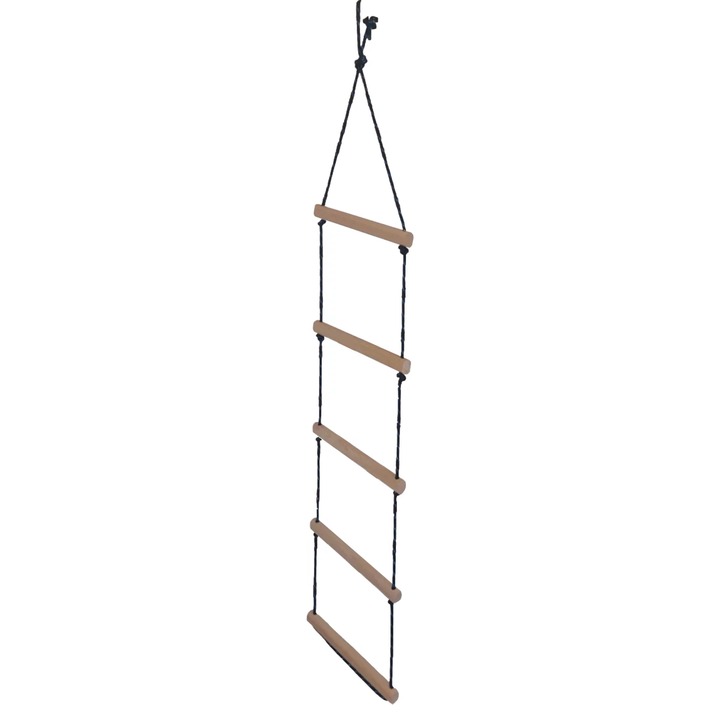 Lanový rebrík FITHOME 4 prírodná/čierna 1