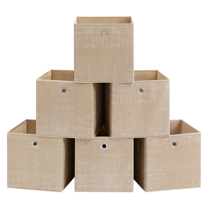 Sada úložných boxov FLAT 2 piesková, 6 ks 1