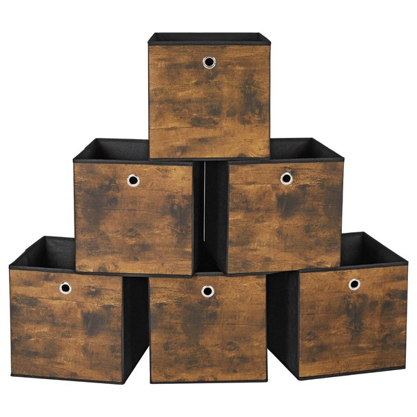 Úložné boxy FLAT 3 hnedá, 6 ks 1