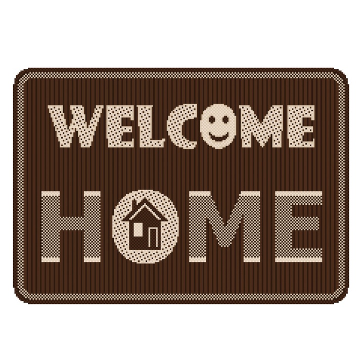 Rohožka FLEX hnedá so smajlíkom 1