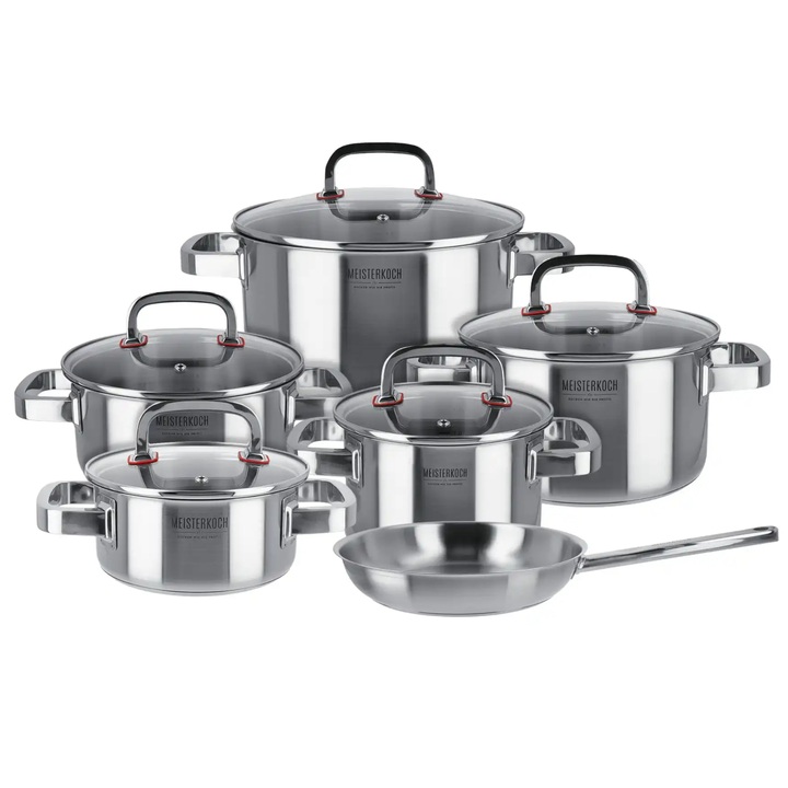 Sada hrncov FOCUS I 11 ks (5 hrncov, 5 pokrievok, 1 panvica) 1