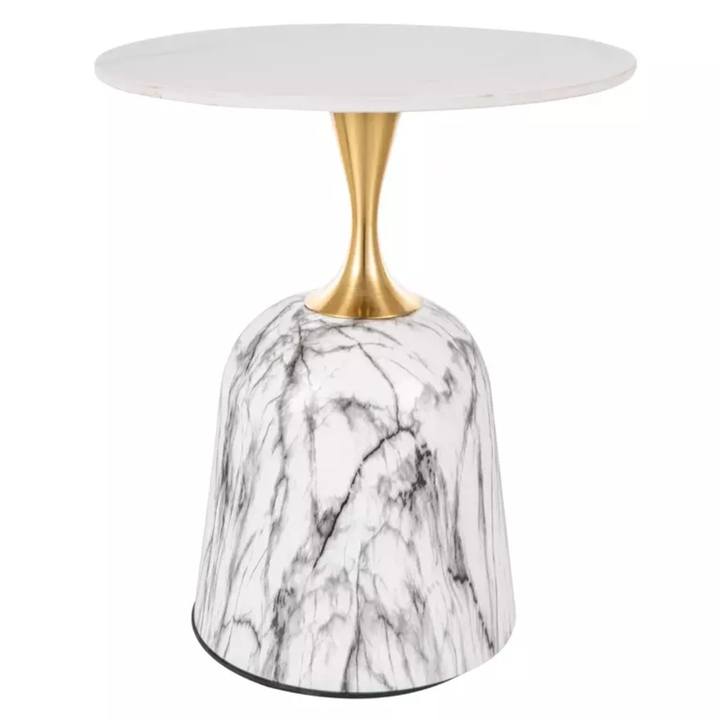 Prístavný stolík FOMO biela/zlatá 1