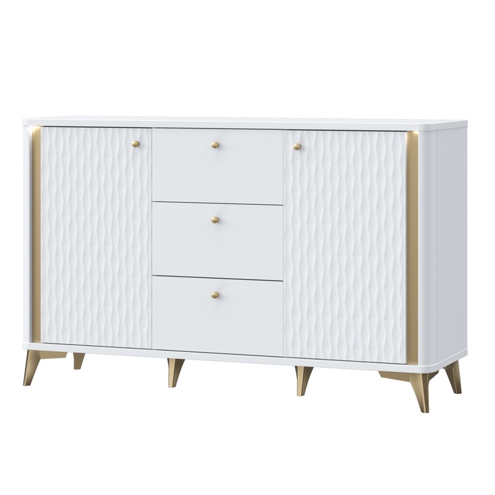 Komoda FORREST HILLS biela/zlatá, šírka 140 cm 1
